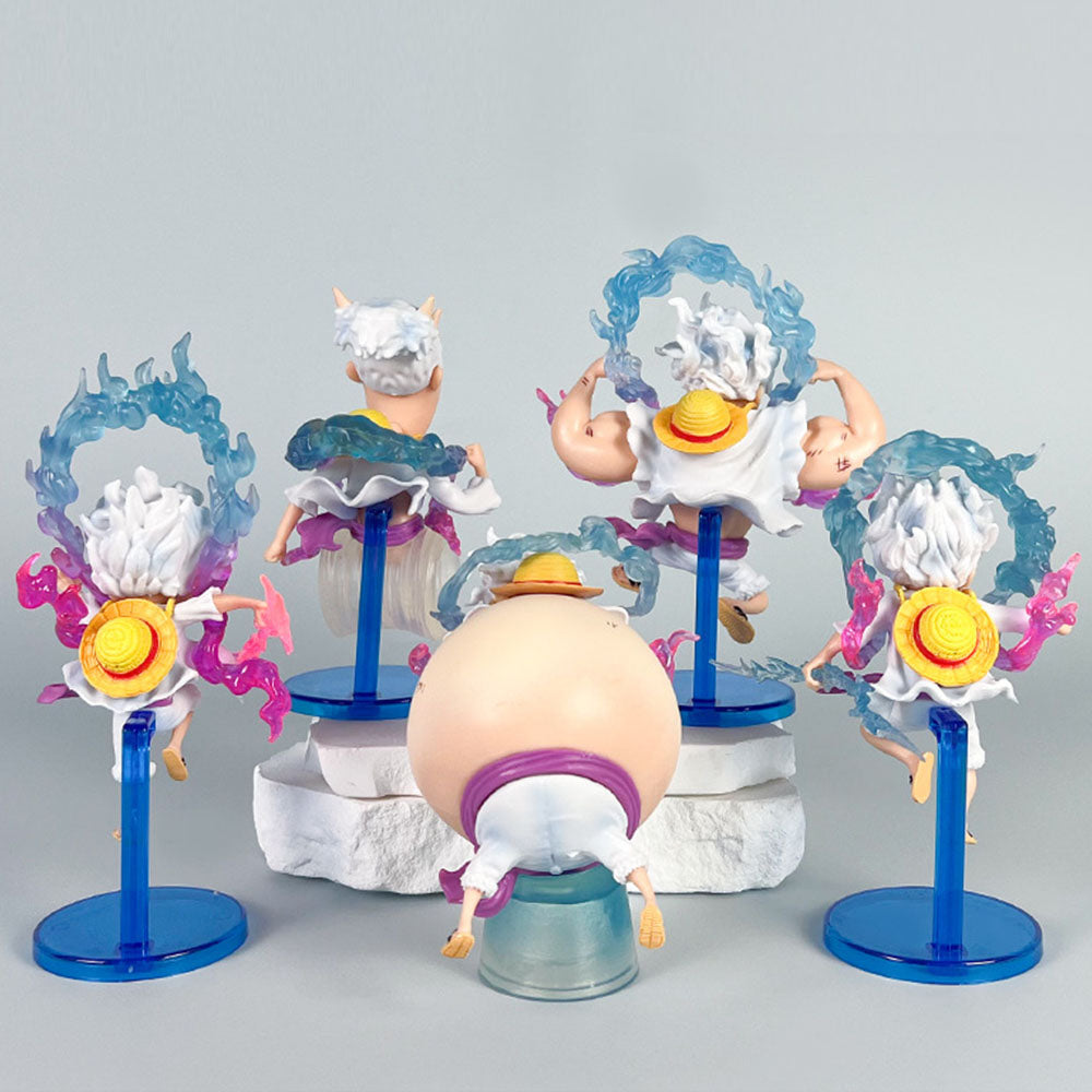 Luffy Gear 5 Reaction Action Figure Set of 5 Pcs - One Piece