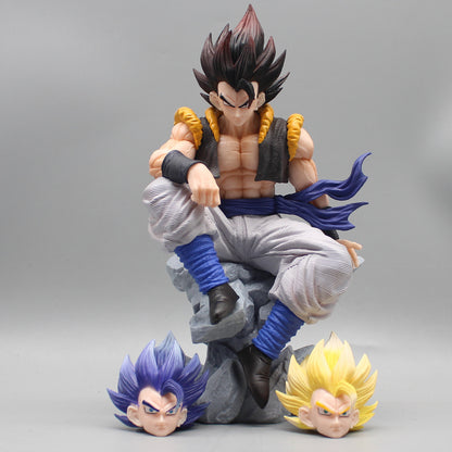 Gogeta Iconic Sitting With 3 Relplaceable Heads 25cm Action Figure - Dragon Ball Z