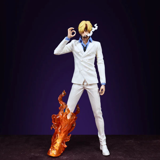 White Sanji Standing Action Figure With Fire In One Leg (32 Cm Height) – One Piece
