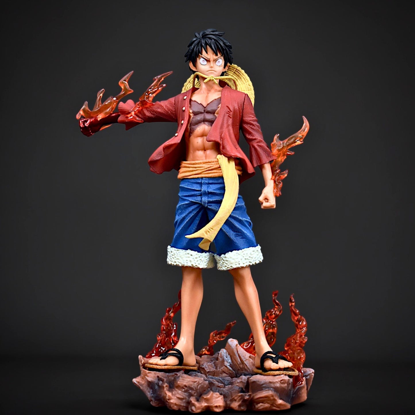 Luffy Flame Standing Action Figure With Dual Face 26 cm Height - One Piece
