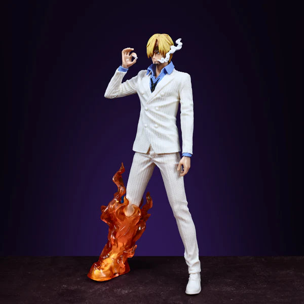 White Sanji Standing Action Figure With Fire In One Leg (32 Cm Height) – One Piece