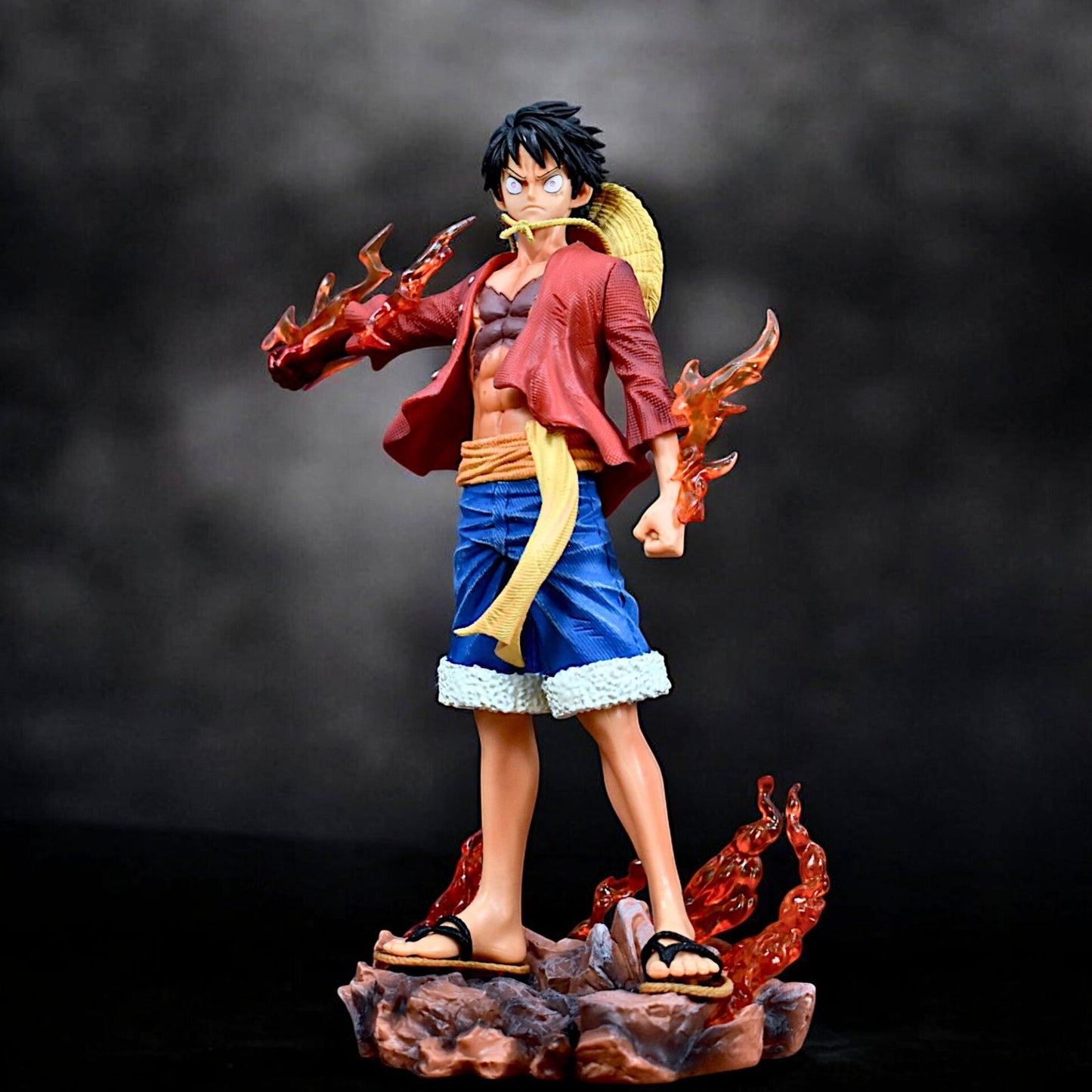 Luffy Flame Standing Action Figure With Dual Face 26 cm Height - One Piece