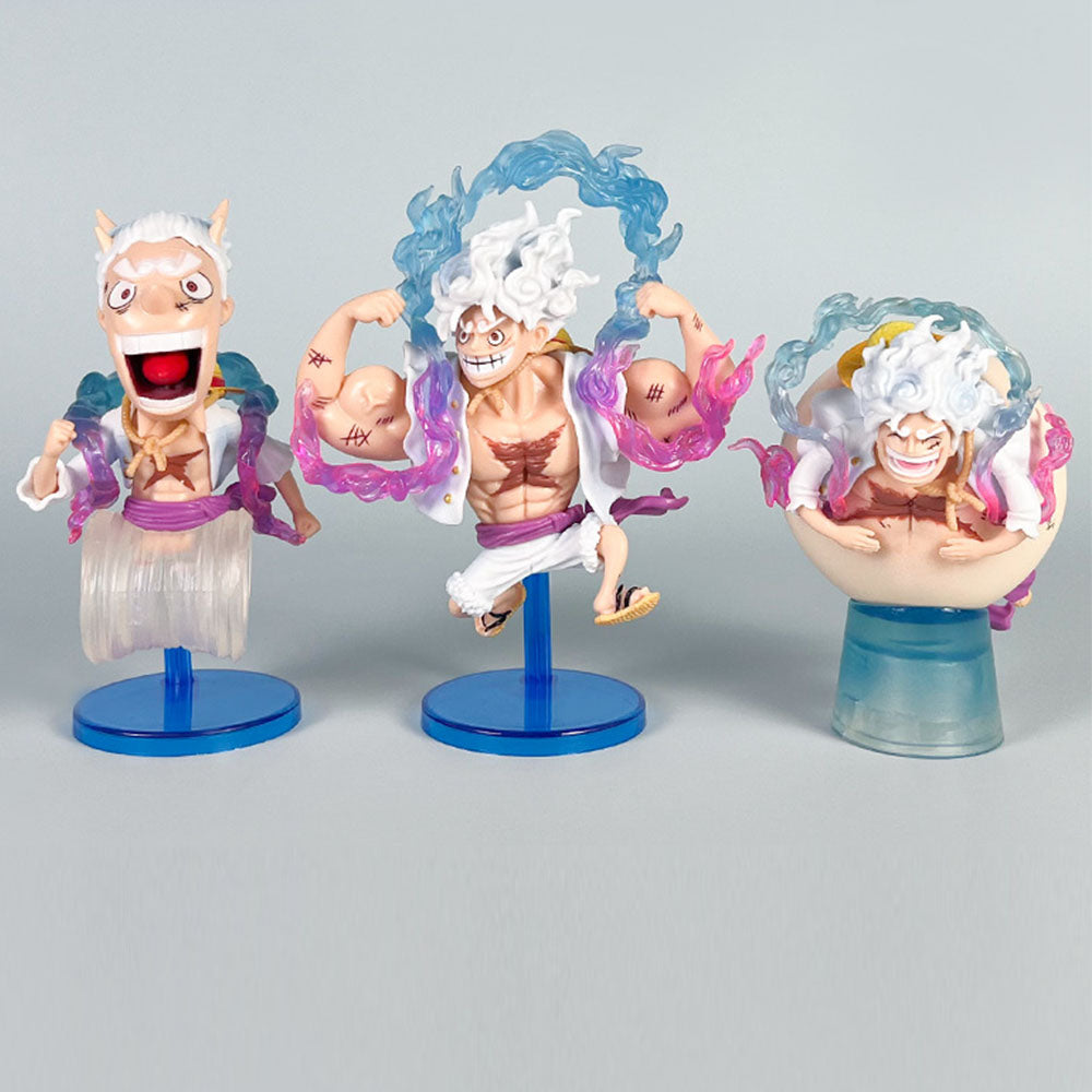 Luffy Gear 5 Reaction Action Figure Set of 5 Pcs - One Piece