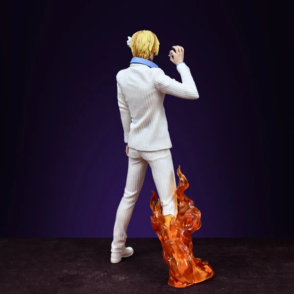 White Sanji Standing Action Figure With Fire In One Leg (32 Cm Height) – One Piece