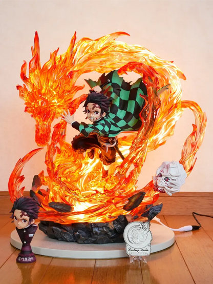 Tanjiro Kamado Hinokami Kaguro Light Up Battle Figure 30cm - Demon Slayer