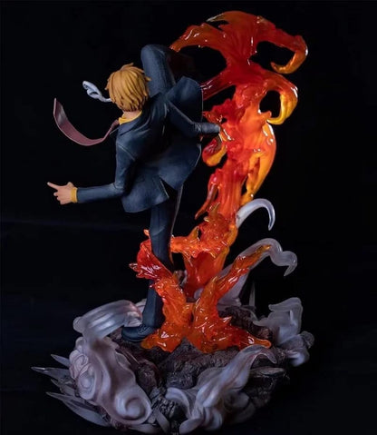 One Piece Sanji With Fire and Rock Base