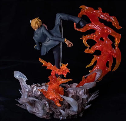 One Piece Sanji With Fire and Rock Base