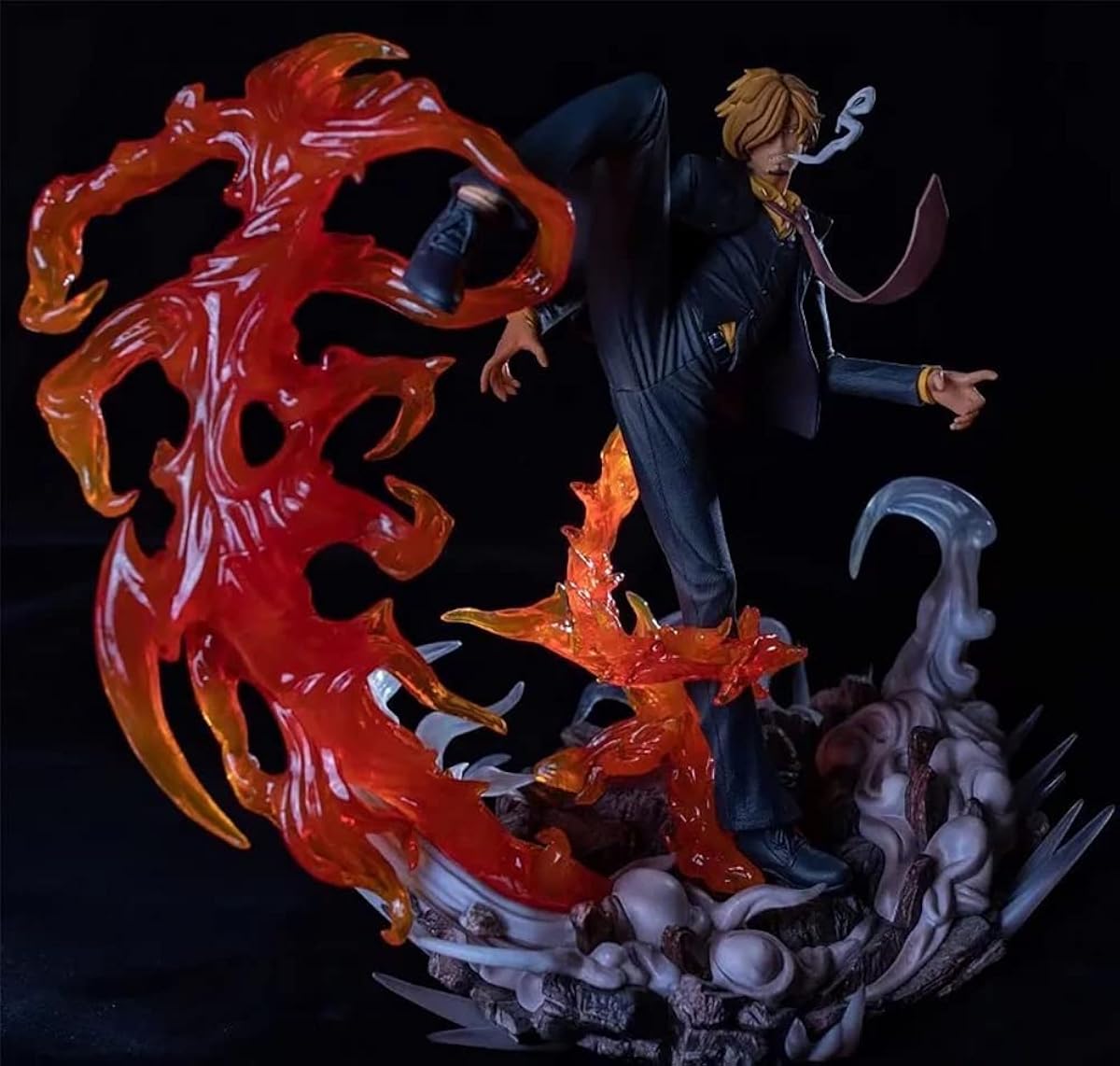 One Piece Sanji With Fire and Rock Base