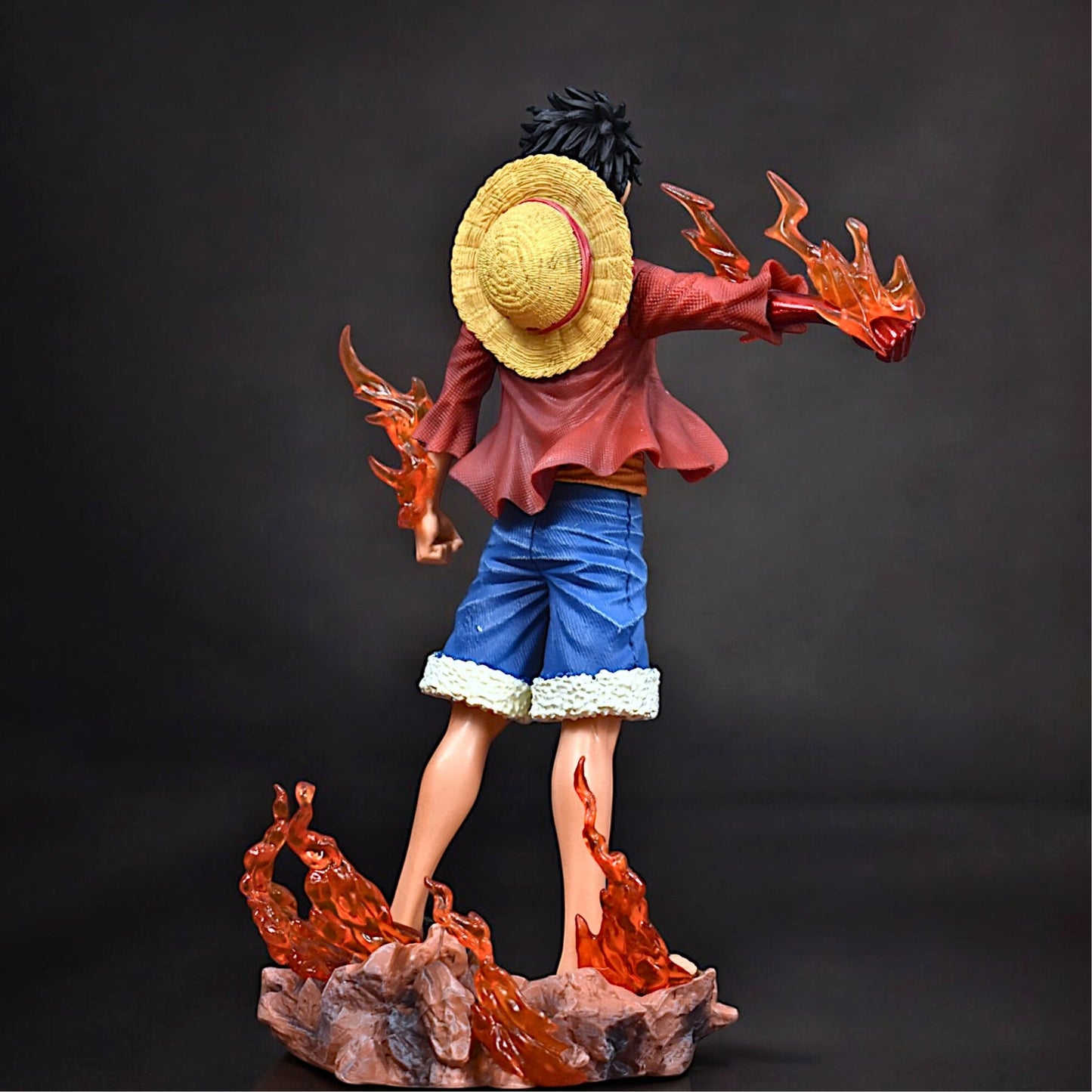 Luffy Flame Standing Action Figure With Dual Face 26 cm Height - One Piece