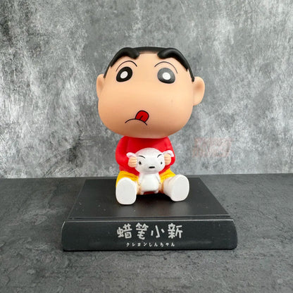 Shinchan & Shiro Cute Bobblehead 12cm