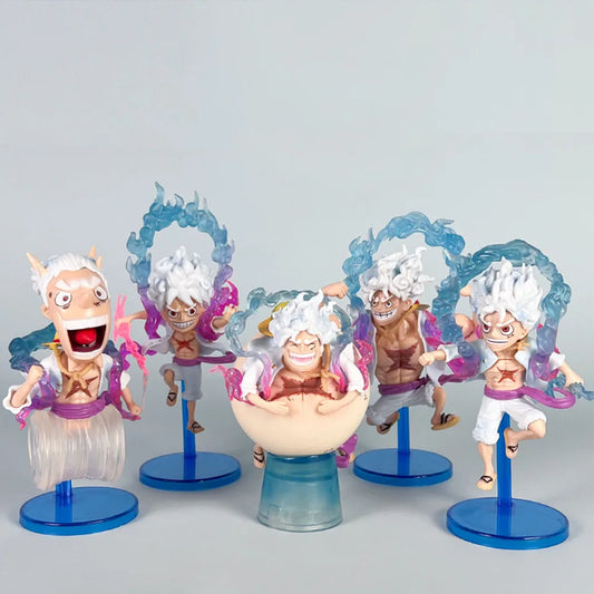 Luffy Gear 5 Reaction Action Figure Set of 5 Pcs - One Piece