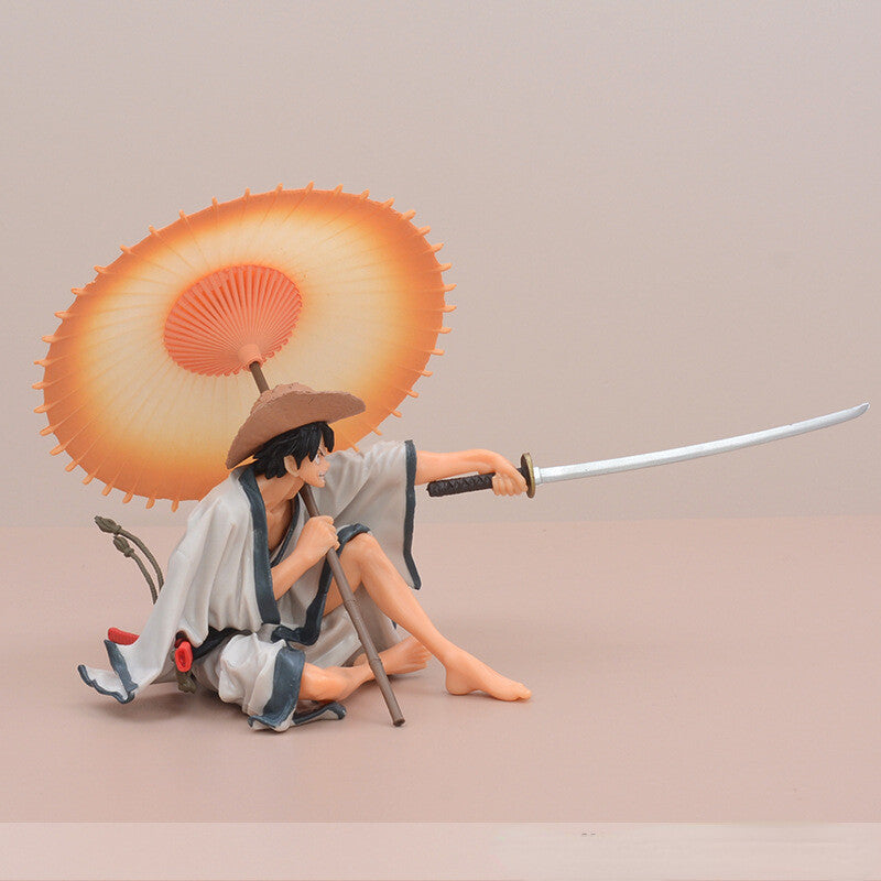 Luffy Sitting With Umbrella Action Figure 13cm - One Piece