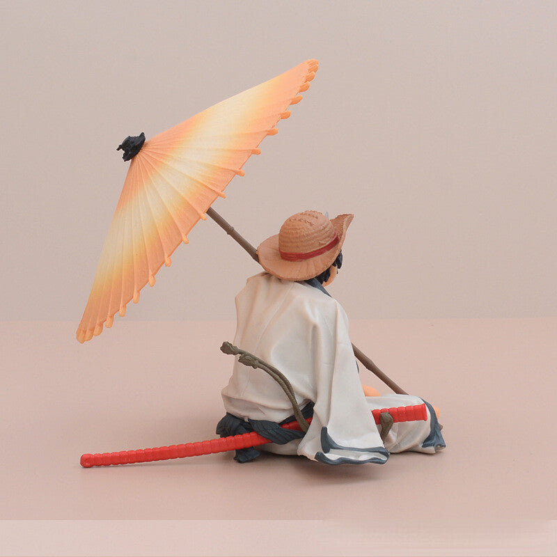 Luffy Sitting With Umbrella Action Figure 13cm - One Piece